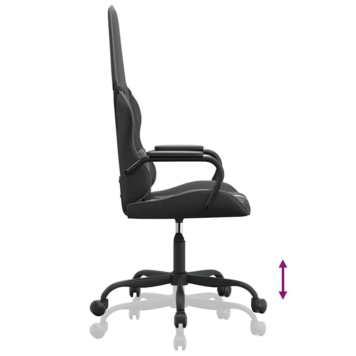 Scaun de gaming de masaj, negru și gri, piele ecologică WALTI