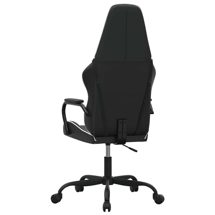 Scaun de gaming de masaj, alb și negru, piele ecologică WALTI