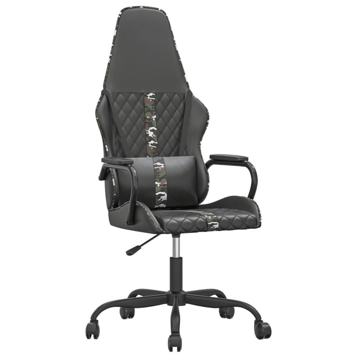 Scaun de gaming de masaj, camuflaj și negru, piele ecologică - WALTI WALTI