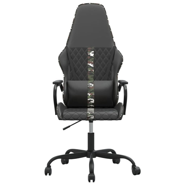 Scaun de gaming de masaj, camuflaj și negru, piele ecologică - WALTI WALTI