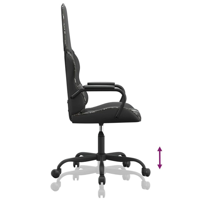 Scaun de gaming de masaj, camuflaj și negru, piele ecologică - WALTI WALTI