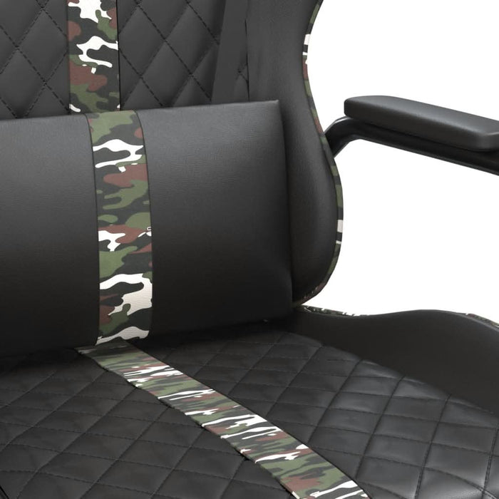 Scaun de gaming de masaj, camuflaj și negru, piele ecologică - WALTI WALTI