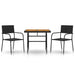 Set mobilier de exterior, 3 piese, negru, poliratan - WALTI WALTI