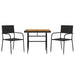 Set mobilier de exterior, 3 piese, negru, poliratan - WALTI WALTI