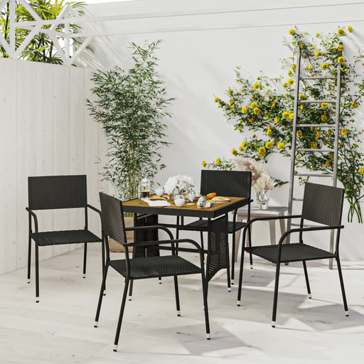Set mobilier de exterior, 5 piese, negru, poliratan - WALTI WALTI