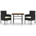 Set mobilier de exterior, 3 piese, negru, poliratan - WALTI WALTI