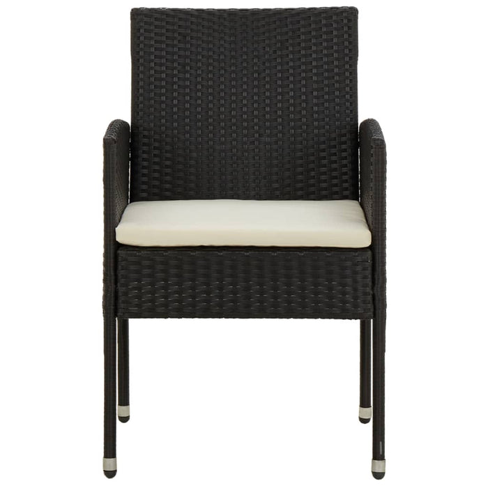 Set mobilier de exterior, 3 piese, negru, poliratan - WALTI WALTI