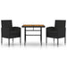 Set mobilier de exterior, 3 piese, negru, poliratan - WALTI WALTI