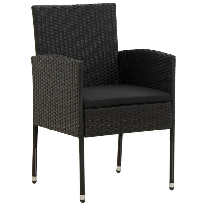Set mobilier de exterior, 3 piese, negru, poliratan - WALTI WALTI