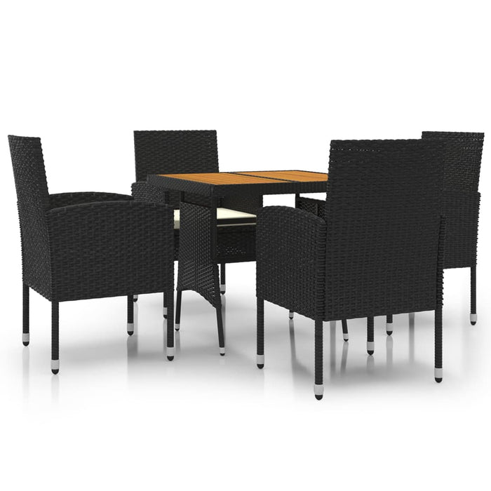 Set mobilier de exterior, 5 piese, negru, poliratan - WALTI WALTI