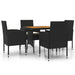 Set mobilier de exterior, 5 piese, negru, poliratan - WALTI WALTI