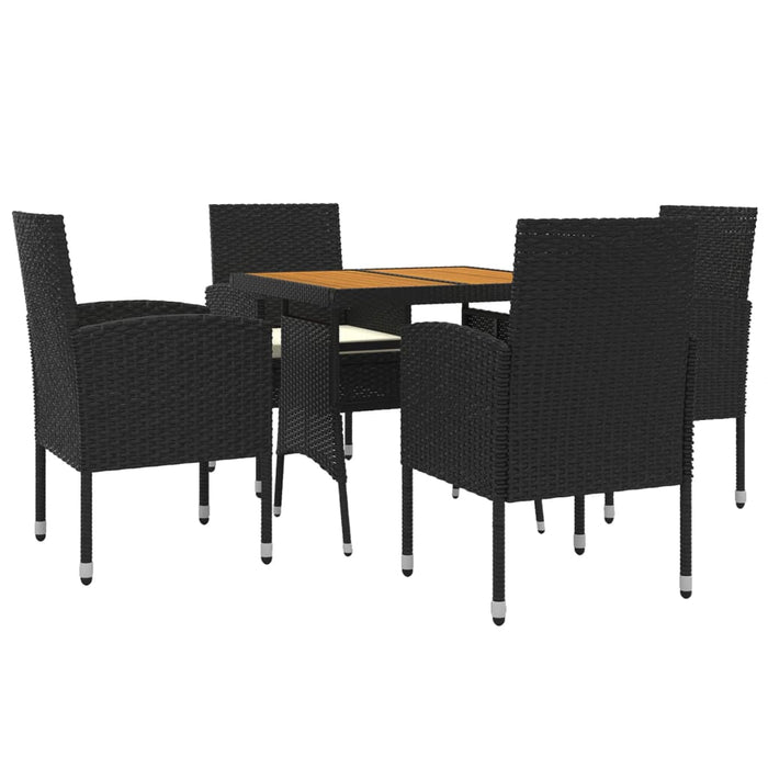 Set mobilier de exterior, 5 piese, negru, poliratan - WALTI WALTI