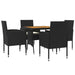 Set mobilier de exterior, 5 piese, negru, poliratan - WALTI WALTI