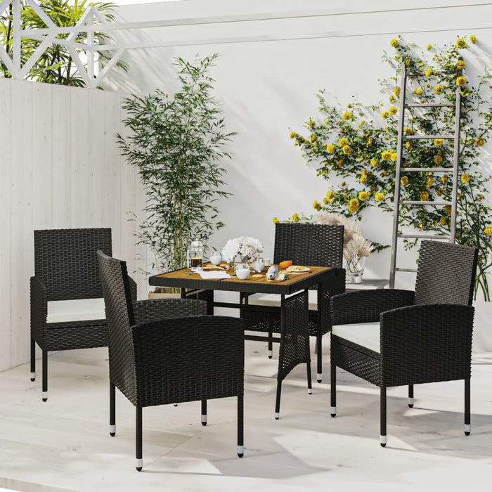 Set mobilier de exterior, 5 piese, negru, poliratan - WALTI WALTI