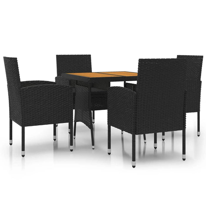 Set mobilier de exterior, 5 piese, negru, poliratan - WALTI WALTI
