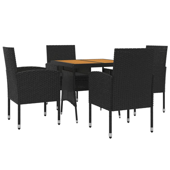 Set mobilier de exterior, 5 piese, negru, poliratan - WALTI WALTI