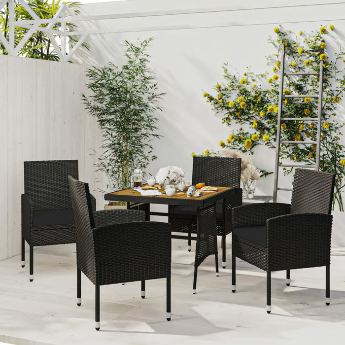 Set mobilier de exterior, 5 piese, negru, poliratan - WALTI WALTI