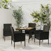 Set mobilier de exterior, 5 piese, negru, poliratan - WALTI WALTI