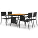 Set mobilier de exterior, 5 piese, negru, poliratan - WALTI WALTI