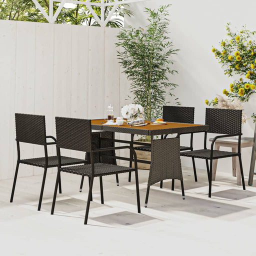Set mobilier de exterior, 5 piese, negru, poliratan - WALTI WALTI