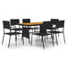Set mobilier de exterior, 7 piese, negru, poliratan - WALTI WALTI