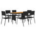 Set mobilier de exterior, 7 piese, negru, poliratan - WALTI WALTI