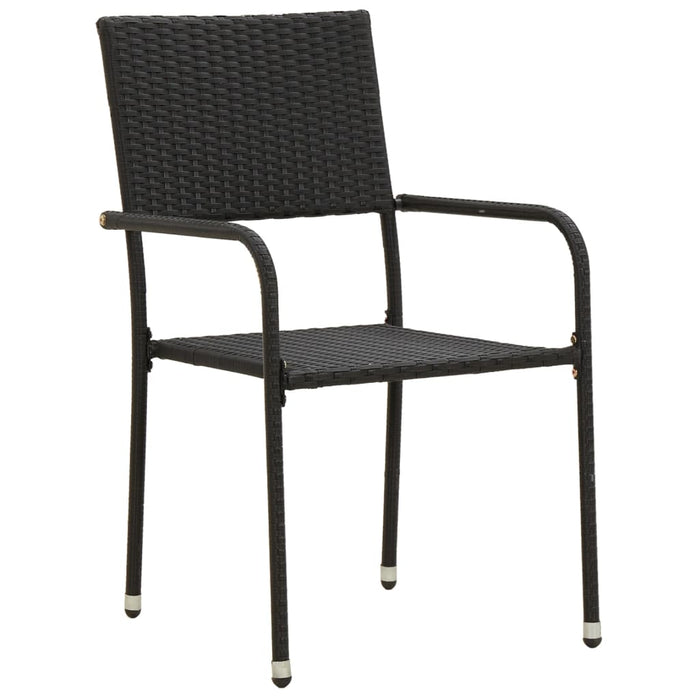Set mobilier de exterior, 7 piese, negru, poliratan - WALTI WALTI