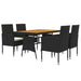 Set mobilier de exterior, 5 piese, negru, poliratan - WALTI WALTI