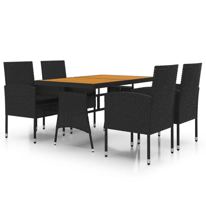 Set mobilier de exterior, 5 piese, negru, poliratan - WALTI WALTI