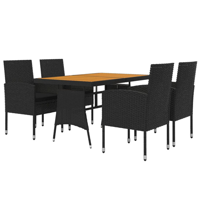 Set mobilier de exterior, 5 piese, negru, poliratan - WALTI WALTI