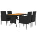 Set mobilier de exterior, 5 piese, negru, poliratan - WALTI WALTI