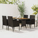 Set mobilier de exterior, 5 piese, negru, poliratan - WALTI WALTI