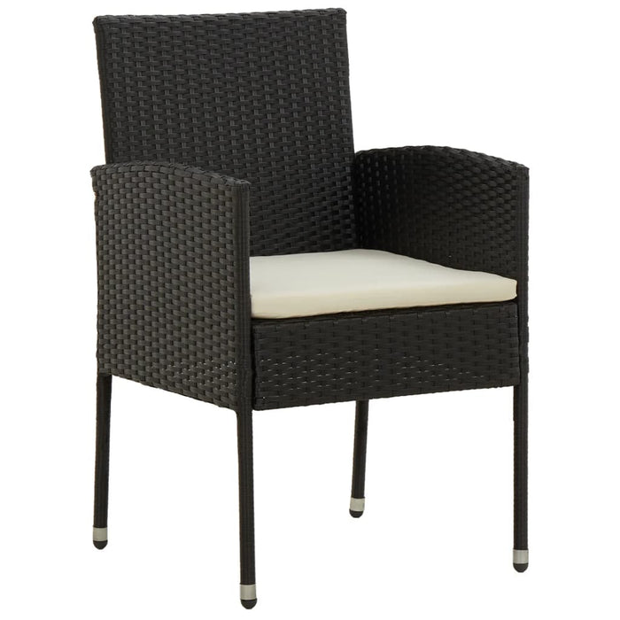 Set mobilier de exterior, 7 piese, negru, poliratan WALTI