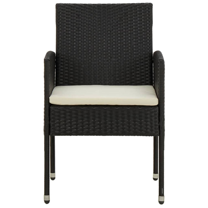 Set mobilier de exterior, 7 piese, negru, poliratan WALTI