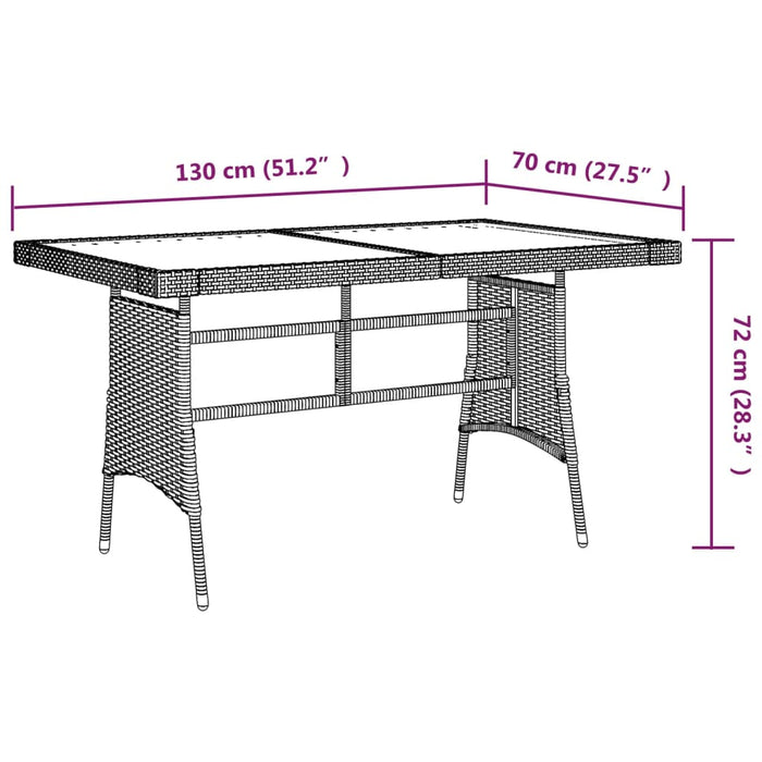 Set mobilier de exterior, 7 piese, negru, poliratan WALTI