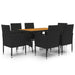 Set mobilier de exterior, 7 piese, negru, poliratan - WALTI WALTI