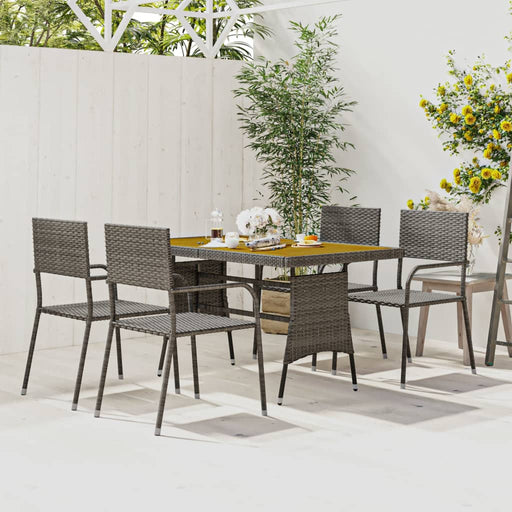 Set de mobilier de exterior, 5 piese, gri, poliratan - WALTI WALTI