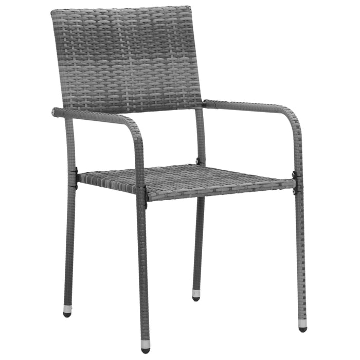 Set de mobilier de exterior, 7 piese, gri, poliratan WALTI