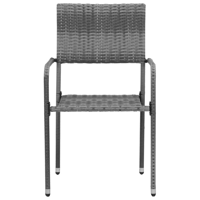 Set de mobilier de exterior, 7 piese, gri, poliratan WALTI