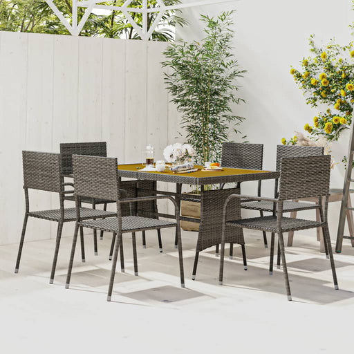 Set de mobilier de exterior, 7 piese, gri, poliratan - WALTI WALTI