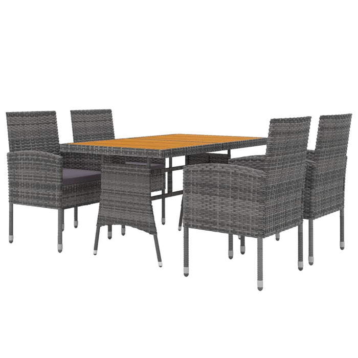 Set de mobilier de exterior, 5 piese, gri, poliratan WALTI