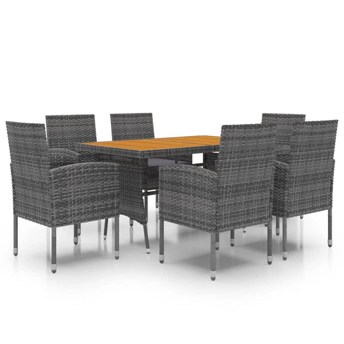 Set de mobilier de exterior, 7 piese, gri, poliratan WALTI