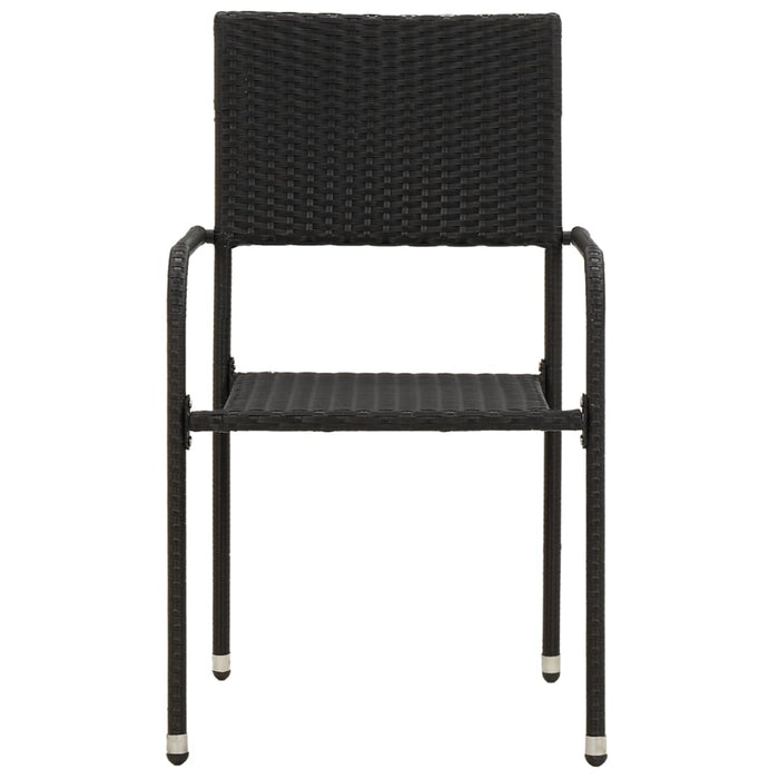 Set mobilier de exterior, 7 piese, negru, poliratan WALTI