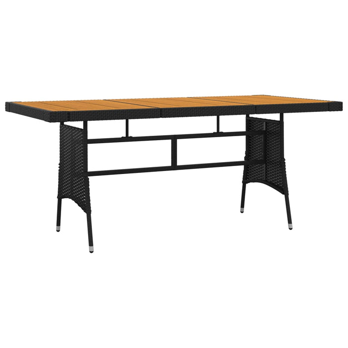 Set mobilier de exterior, 7 piese, negru, poliratan WALTI