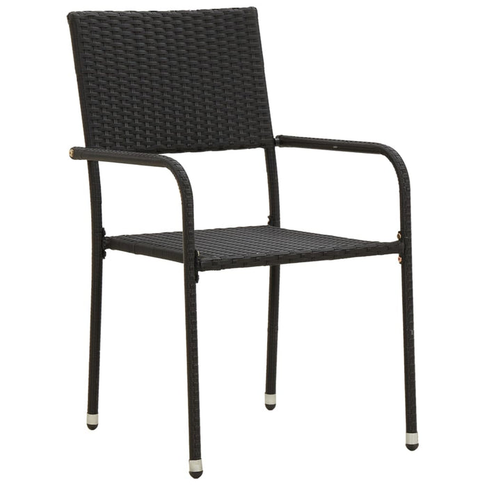 Set mobilier de exterior, 9 piese, negru, poliratan WALTI