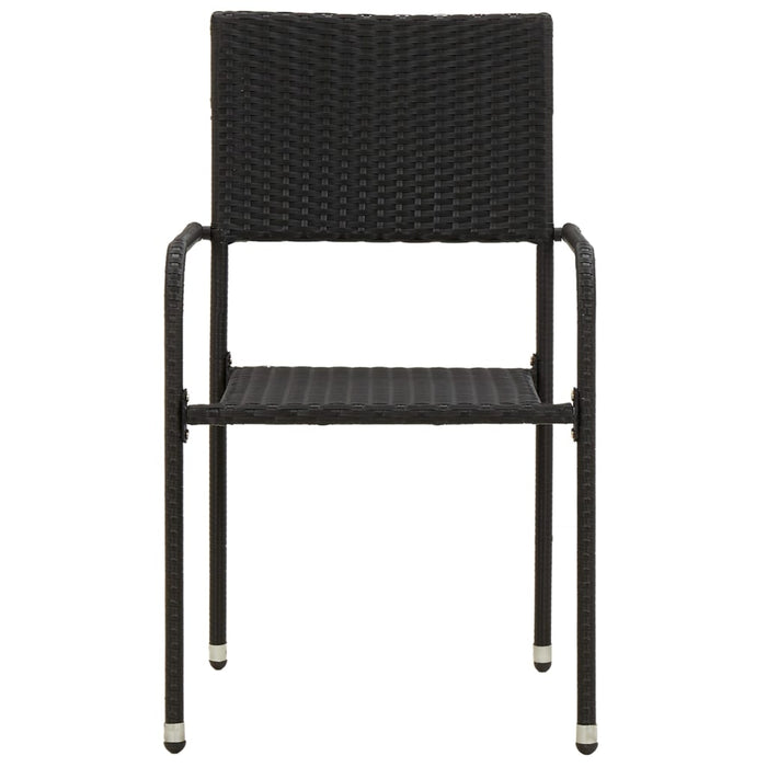 Set mobilier de exterior, 9 piese, negru, poliratan WALTI