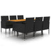 Set mobilier de exterior, 7 piese, negru, poliratan - WALTI WALTI