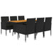 Set mobilier de exterior, 7 piese, negru, poliratan - WALTI WALTI