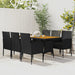 Set mobilier de exterior, 7 piese, negru, poliratan - WALTI WALTI