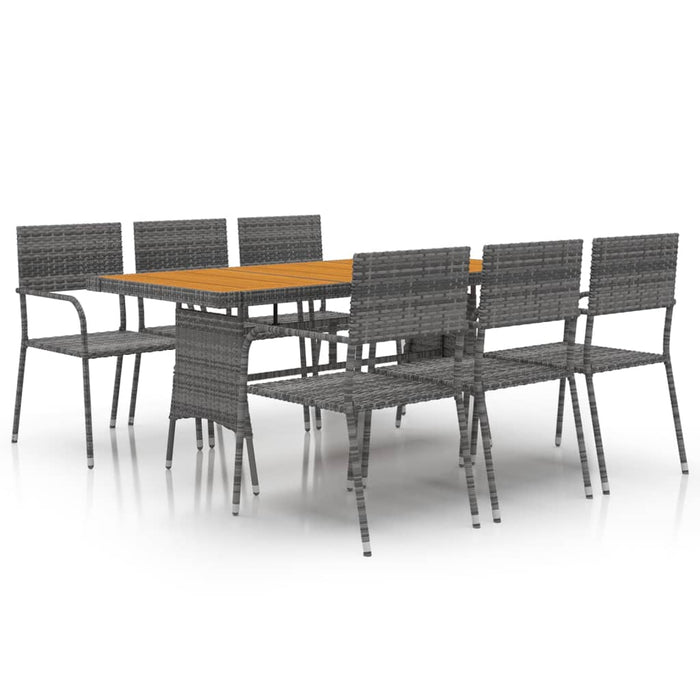 Set de mobilier de exterior, 7 piese, gri, poliratan - WALTI WALTI